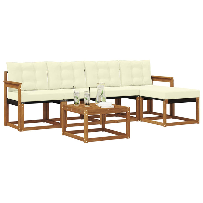 Set de canapele de exterior cu pernă 6 pcs Natural și Crem - WALTI WALTI
