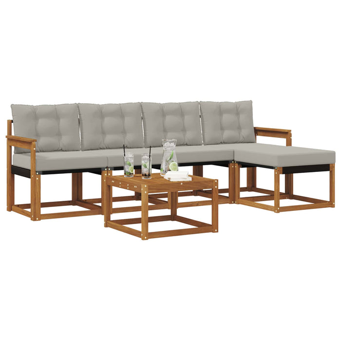 Set de canapele de exterior 6 pcs Gri natural și deschis - WALTI WALTI