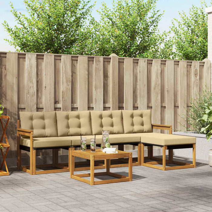 Set de canapele de exterior cu pernă 6 pcs Natural și Bej - WALTI WALTI