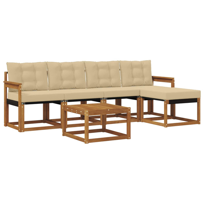 Set de canapele de exterior cu pernă 6 pcs Natural și Bej - WALTI WALTI