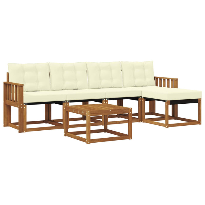 Set de canapele de exterior cu pernă 6 pcs Natural și Crem - WALTI WALTI