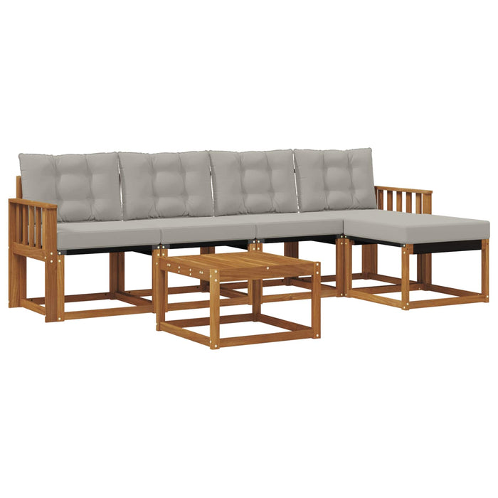 Set de canapele de exterior 6 pcs Gri natural și deschis - WALTI WALTI