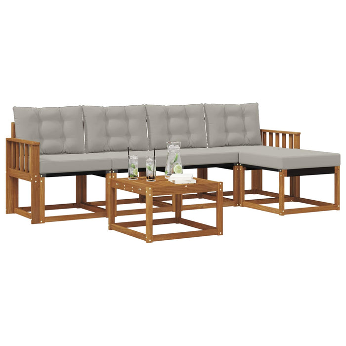 Set de canapele de exterior 6 pcs Gri natural și deschis - WALTI WALTI