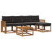 Set de canapele de exterior cu pernă 6 pcs Natural și Negru - WALTI WALTI