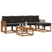 Set de canapele de exterior cu pernă 6 pcs Natural și Negru - WALTI WALTI