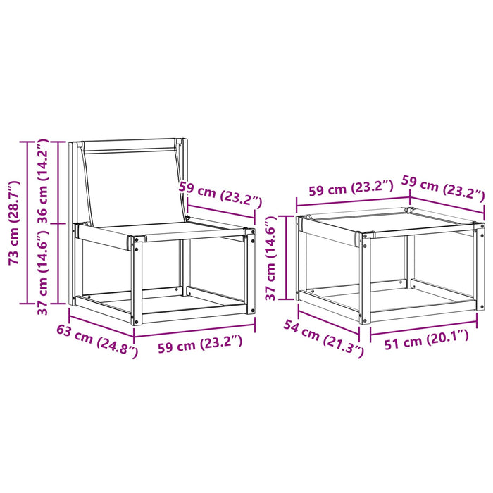 Set de canapele de exterior cu pernă 6 pcs Natural și Bej - WALTI WALTI