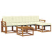 Set de canapele de exterior cu pernă 6 pcs Natural și Crem - WALTI WALTI