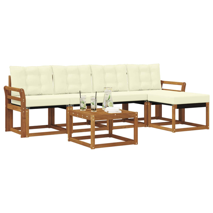 Set de canapele de exterior cu pernă 6 pcs Natural și Crem - WALTI WALTI