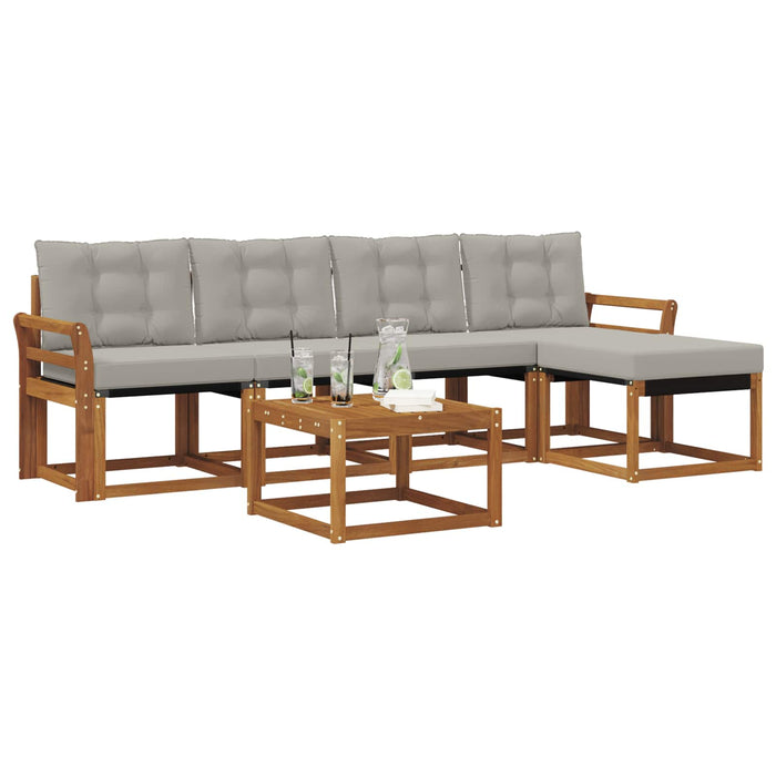 Set de canapele de exterior 6 pcs Gri natural și deschis - WALTI WALTI