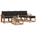 Set de canapele de exterior cu pernă 6 pcs Natural și Negru - WALTI WALTI