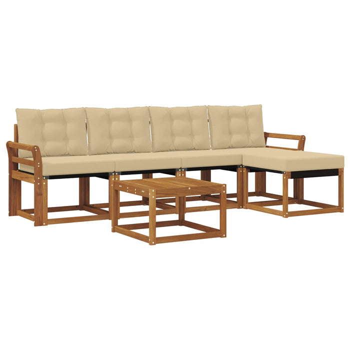 Set de canapele de exterior cu pernă 6 pcs Natural și Bej - WALTI WALTI