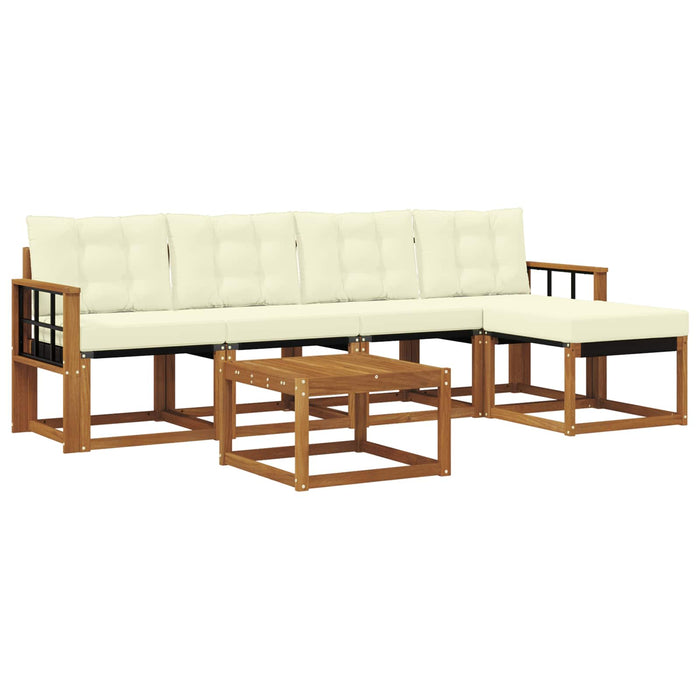Set de canapele de exterior cu pernă 6 pcs Natural și Crem - WALTI WALTI