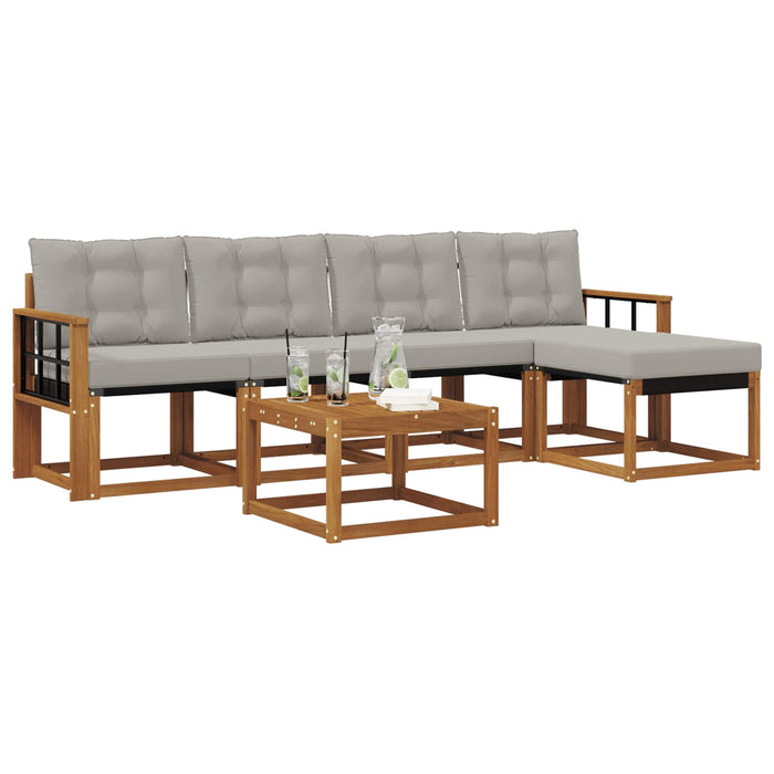 Set de canapele de exterior 6 pcs Gri natural și deschis - WALTI WALTI