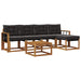 Set de canapele de exterior cu pernă 6 pcs Natural și Negru - WALTI WALTI
