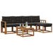 Set de canapele de exterior cu pernă 6 pcs Natural și Negru - WALTI WALTI