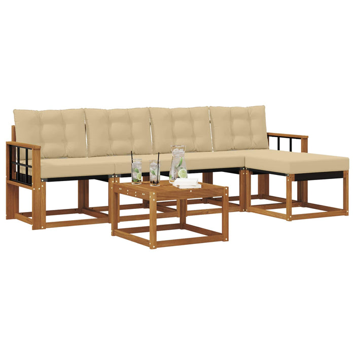 Set de canapele de exterior cu pernă 6 pcs Natural și Bej - WALTI WALTI