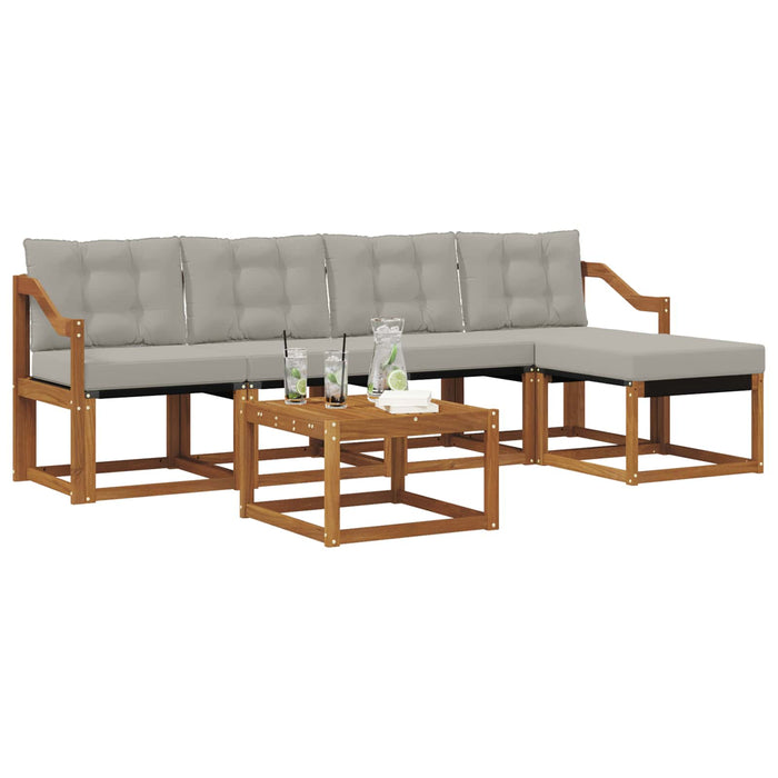 Set de canapele de exterior 6 pcs Gri natural și deschis - WALTI WALTI