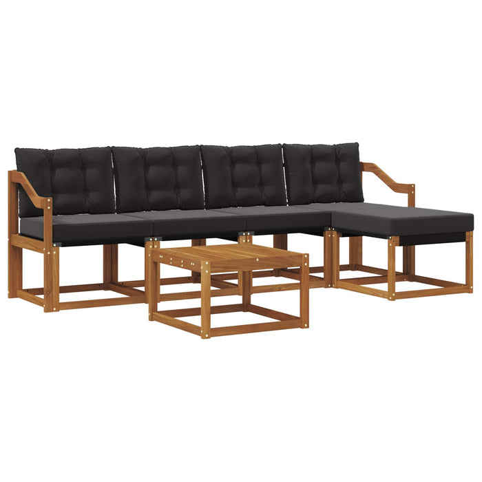 Set de canapele de exterior cu pernă 6 pcs Natural și Negru - WALTI WALTI