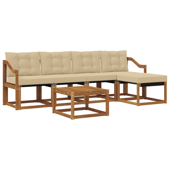 Set de canapele de exterior cu pernă 6 pcs Natural și Bej - WALTI WALTI