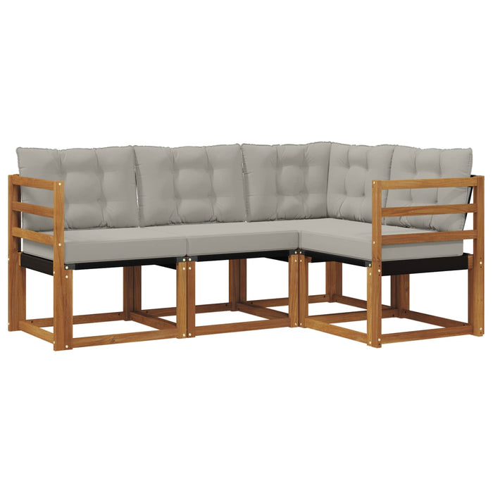 Set de canapele de exterior 4 pcs Gri natural și deschis - WALTI WALTI