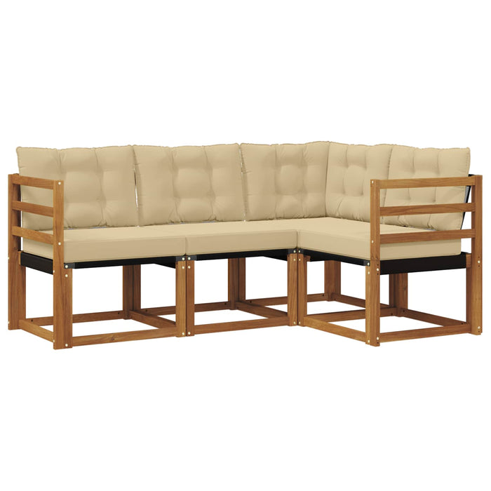 Set de canapele de exterior cu pernă 4 pcs Natural și Bej - WALTI WALTI