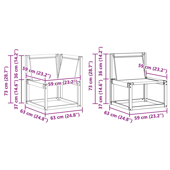 Set de canapele de exterior cu pernă 4 pcs Natural și Bej - WALTI WALTI