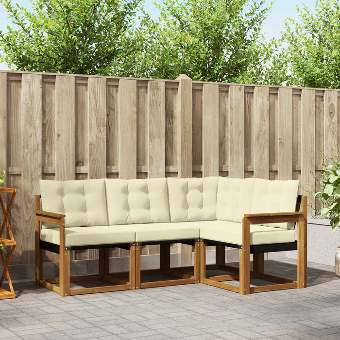 Set de canapele de exterior cu pernă 4 pcs Natural și Crem - WALTI WALTI