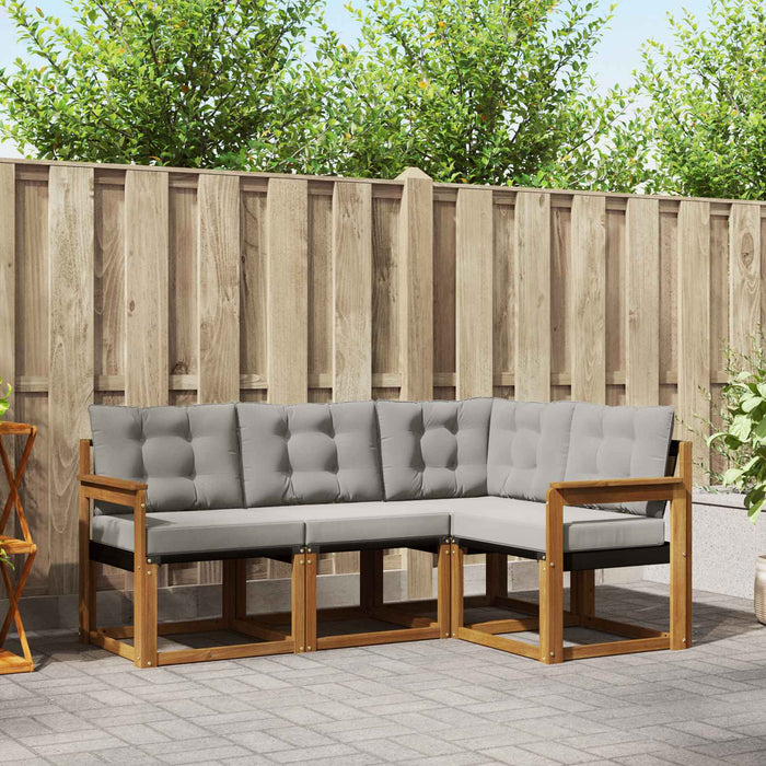 Set de canapele de exterior 4 pcs Gri natural și deschis - WALTI WALTI