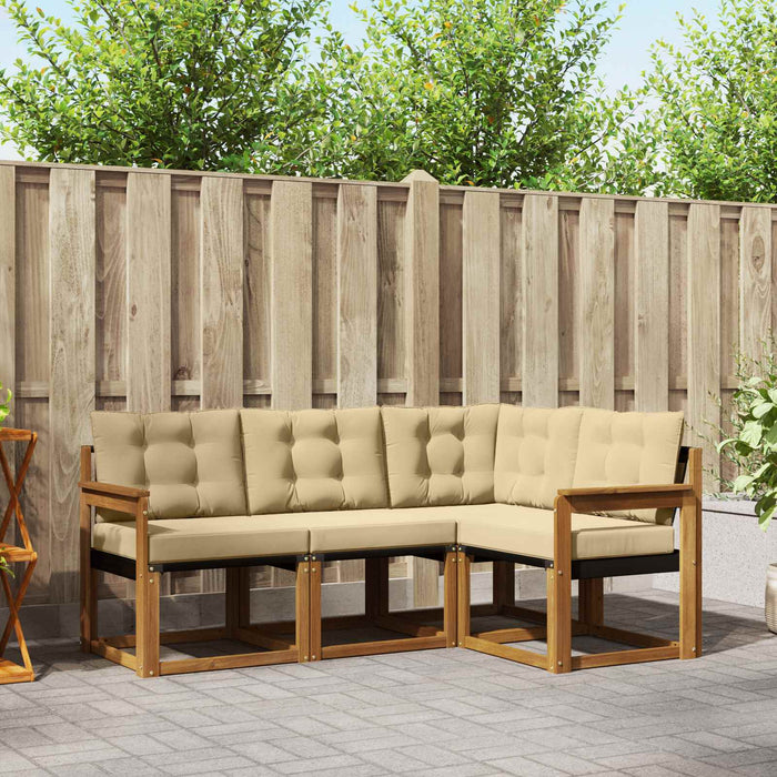 Set de canapele de exterior cu pernă 4 pcs Natural și Bej - WALTI WALTI