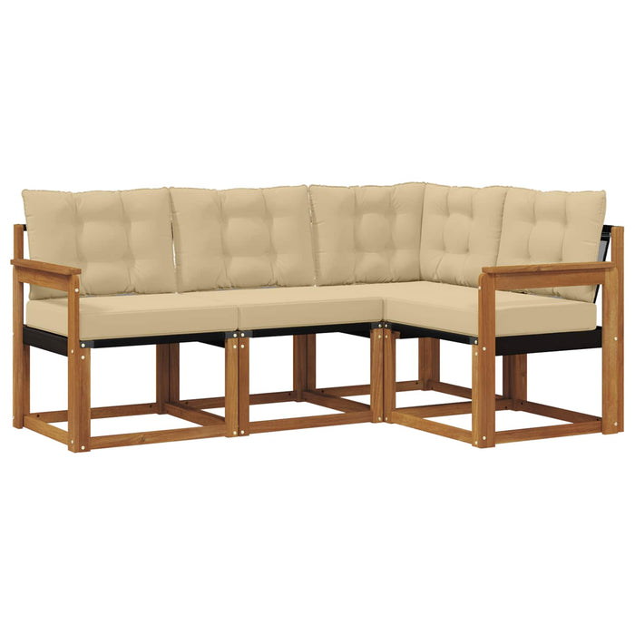 Set de canapele de exterior cu pernă 4 pcs Natural și Bej - WALTI WALTI