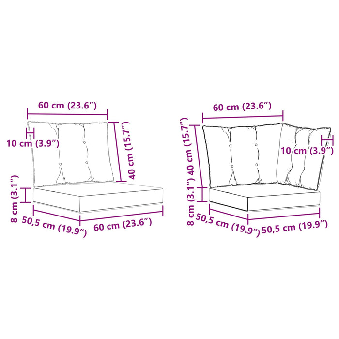 Set de canapele de exterior cu pernă 4 pcs Natural și Bej - WALTI WALTI