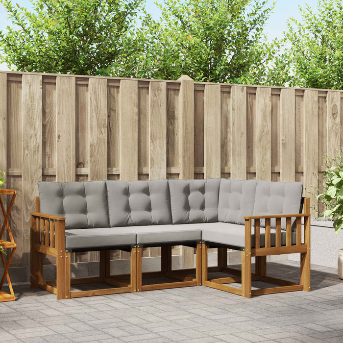 Set de canapele de exterior 4 pcs Gri natural și deschis - WALTI WALTI