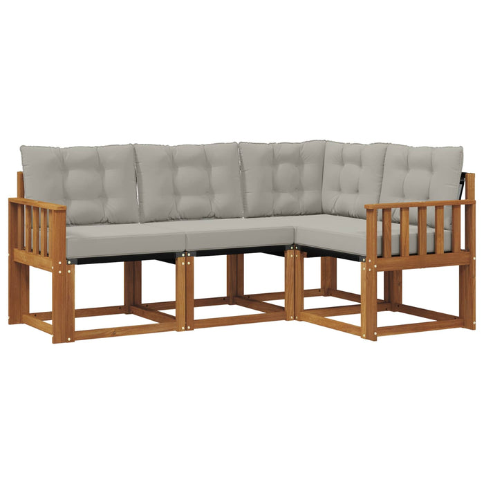 Set de canapele de exterior 4 pcs Gri natural și deschis - WALTI WALTI