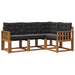 Set de canapele de exterior cu pernă 4 pcs Natural și Negru - WALTI WALTI