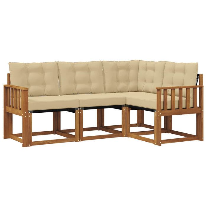 Set de canapele de exterior cu pernă 4 pcs Natural și Bej - WALTI WALTI