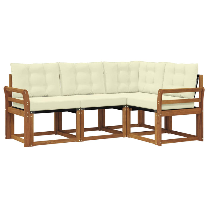 Set de canapele de exterior cu pernă 4 pcs Natural și Crem - WALTI WALTI