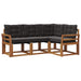 Set de canapele de exterior cu pernă 4 pcs Natural și Negru - WALTI WALTI