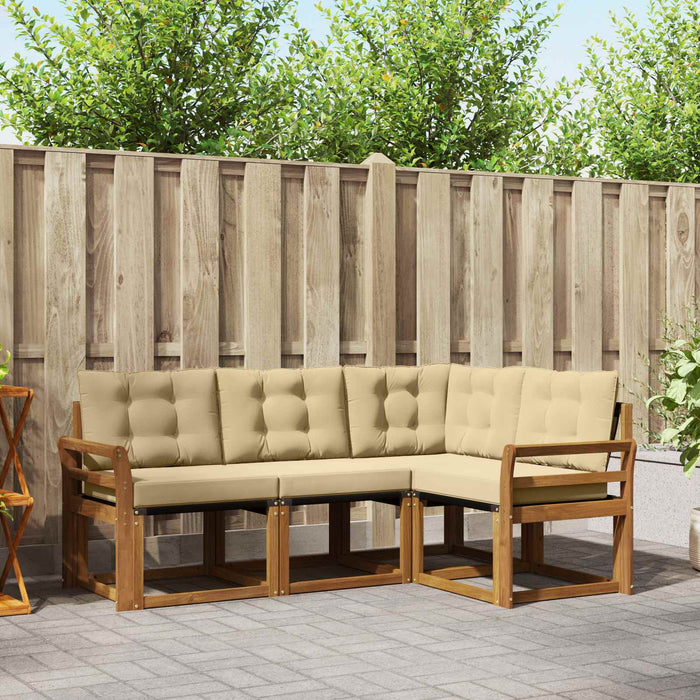 Set de canapele de exterior cu pernă 4 pcs Natural și Bej - WALTI WALTI