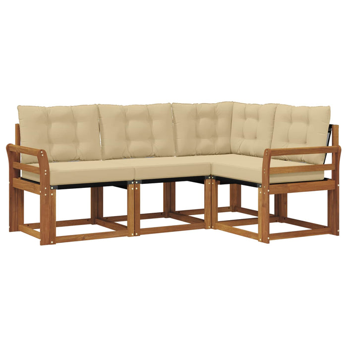 Set de canapele de exterior cu pernă 4 pcs Natural și Bej - WALTI WALTI