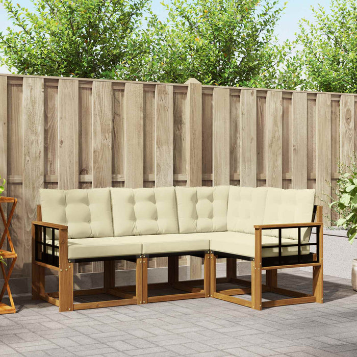 Set de canapele de exterior cu pernă 4 pcs Natural și Crem - WALTI WALTI