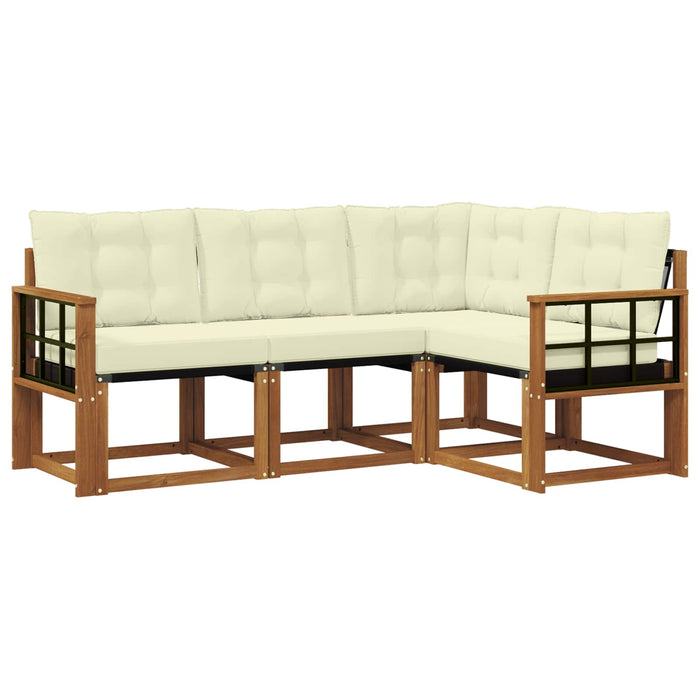 Set de canapele de exterior cu pernă 4 pcs Natural și Crem - WALTI WALTI