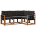 Set de canapele de exterior cu pernă 4 pcs Natural și Negru - WALTI WALTI