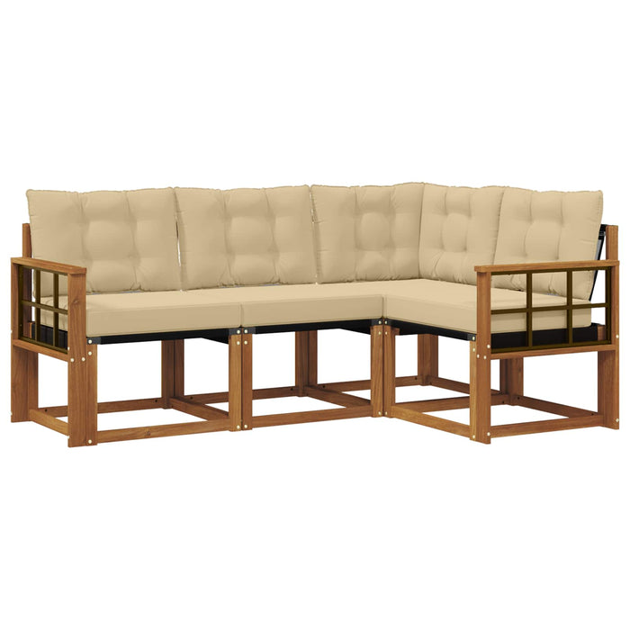 Set de canapele de exterior cu pernă 4 pcs Natural și Bej - WALTI WALTI