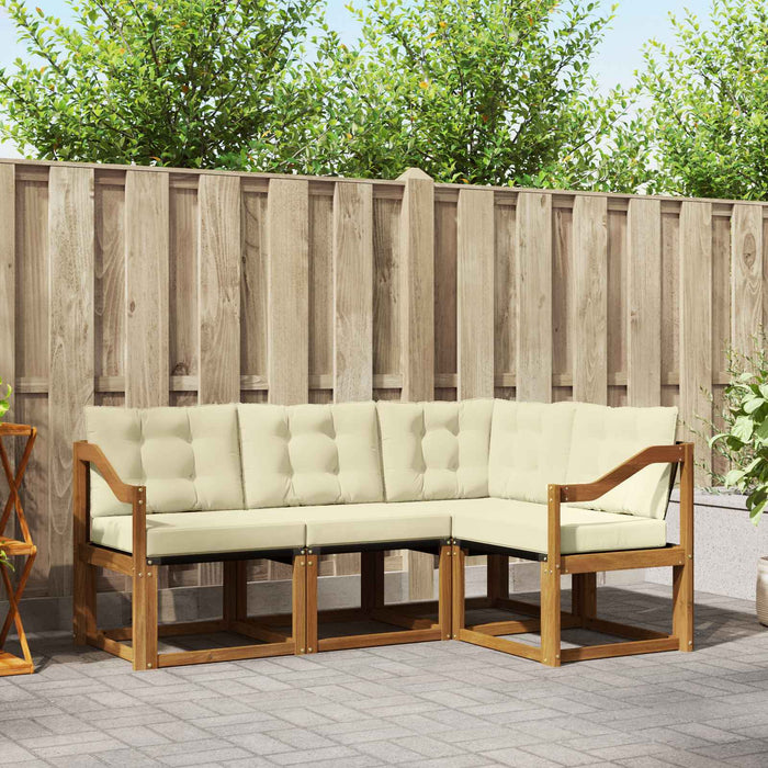 Set de canapele de exterior cu pernă 4 pcs Natural și Crem - WALTI WALTI