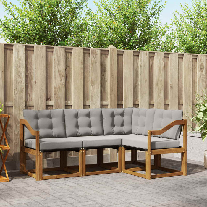 Set de canapele de exterior 4 pcs Gri natural și deschis - WALTI WALTI