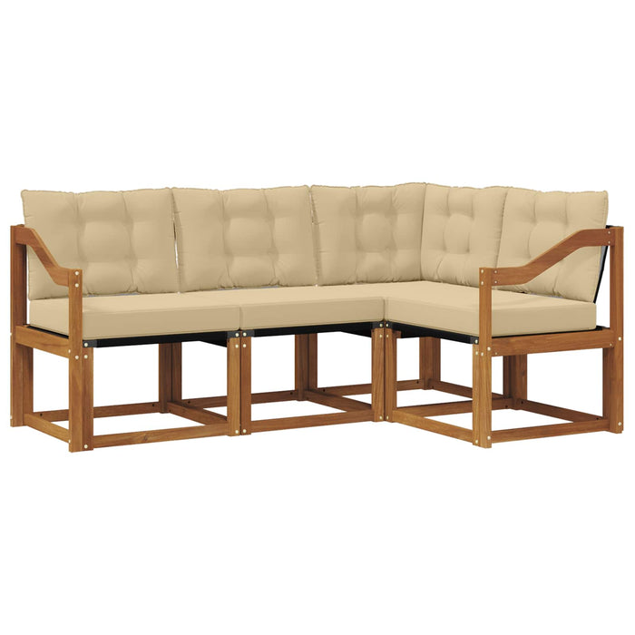 Set de canapele de exterior cu pernă 4 pcs Natural și Bej - WALTI WALTI
