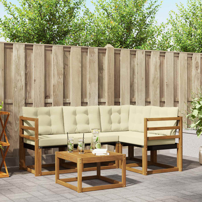 Set de canapele de exterior cu pernă 5 pcs Natural și Crem - WALTI WALTI