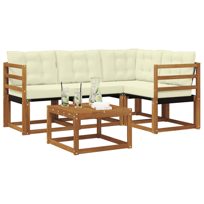 Set de canapele de exterior cu pernă 5 pcs Natural și Crem - WALTI WALTI
