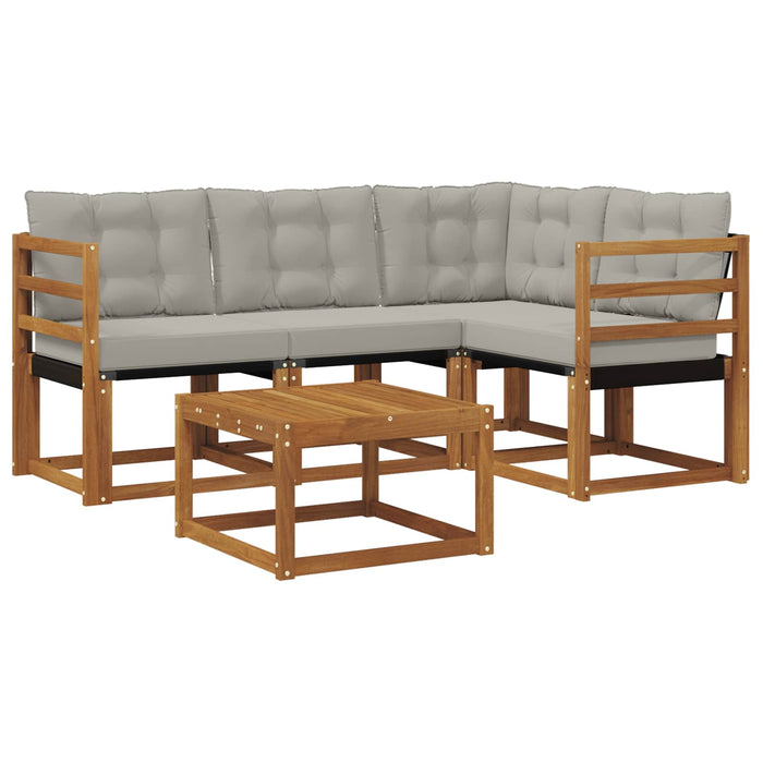 Set de canapele de exterior 5 pcs Gri natural și deschis - WALTI WALTI