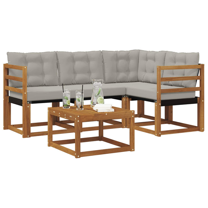 Set de canapele de exterior 5 pcs Gri natural și deschis - WALTI WALTI